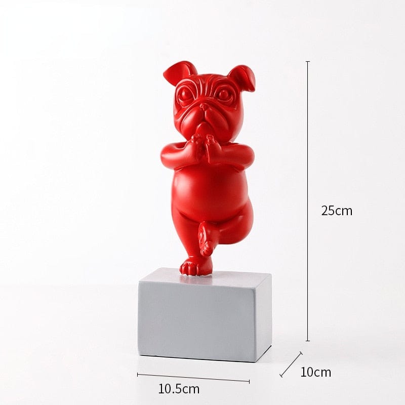 Lovely Yoga French Bulldog Statue GRATEFUL