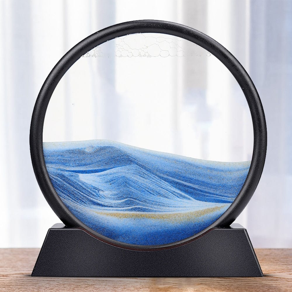 Moving Sand Art Picture Round Glass GRATEFUL